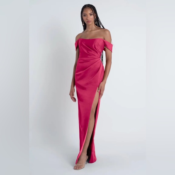 NEW - JENNY YOO- WAVERLY OFF THE SHOULDER DRESS - SIZE 10 - Picture 3 of 6